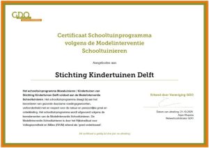 Certificering schoooltuinierprogramma Kindertuinen Delft